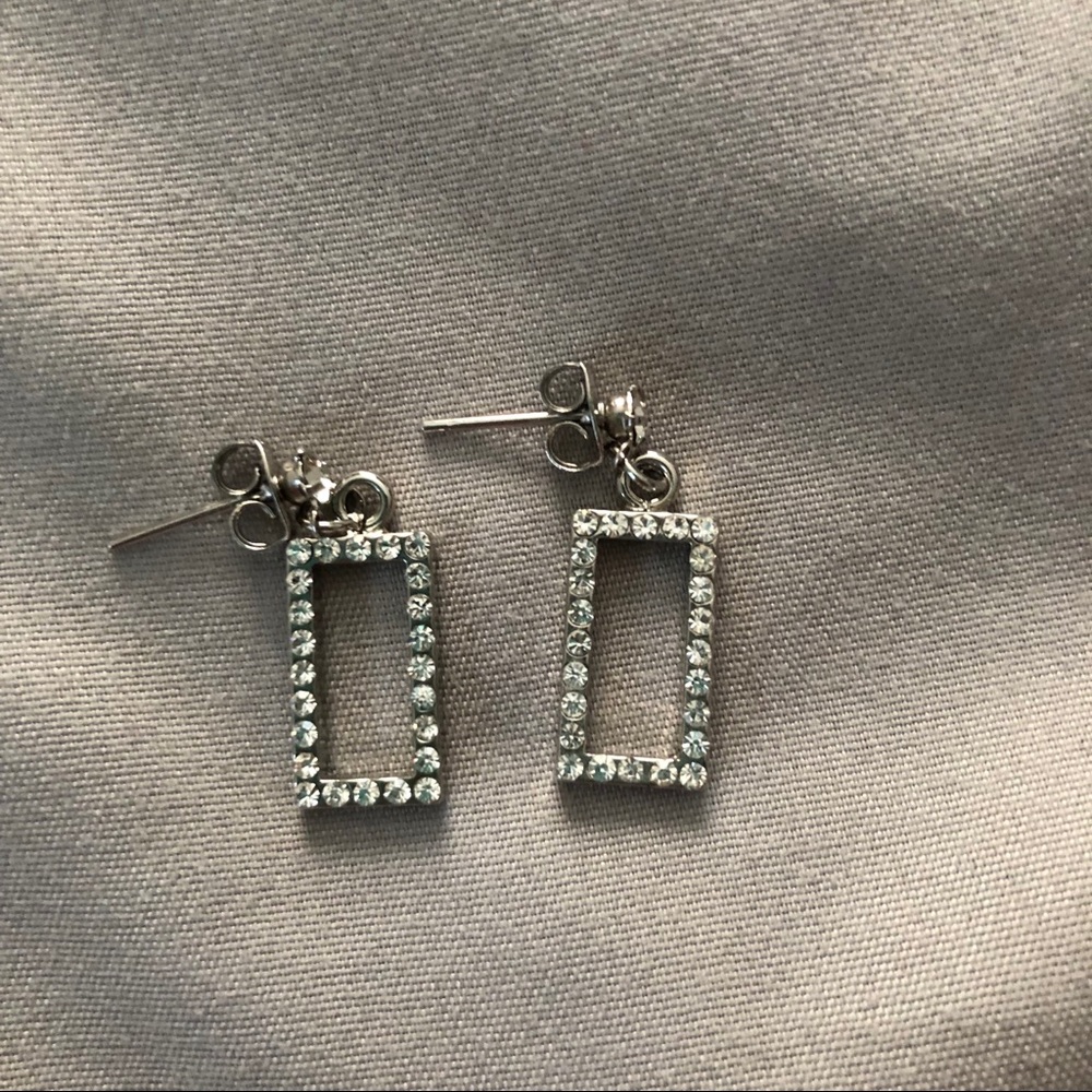 Square faux diamond earrings